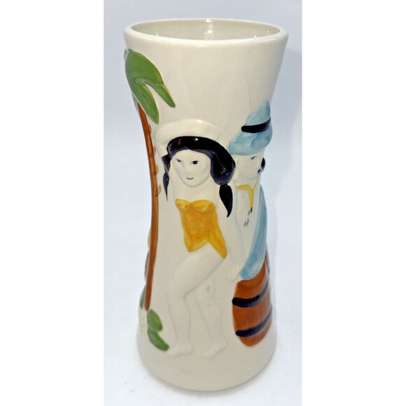 Vintage Sail With Harvey's Hula Girl Tiki Bar Mug/Cup/Vase Lake Tahoe 8.5” - Picture 9 of 13